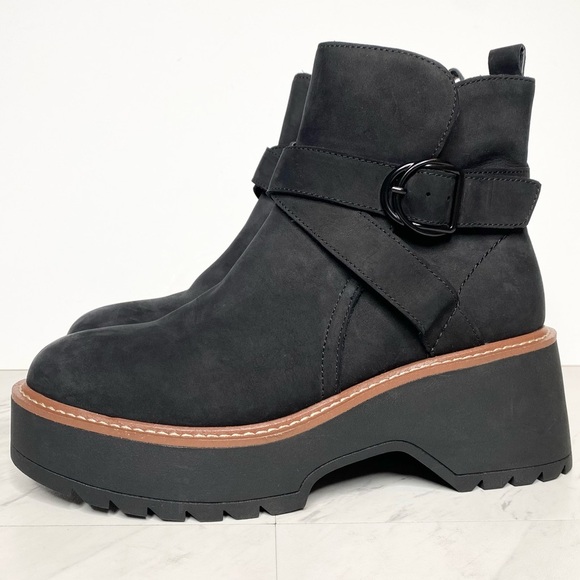 Blondo Giovani Black Nubuck Platform Heeled Boot 9M - Picture 1 of 14